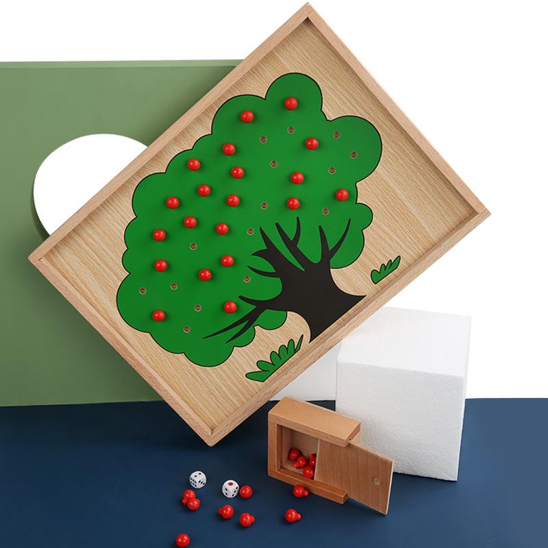 Wooden Montessori Mathematics Teaching Aids Exercise Logical Thinking Young Children Count Apples Color Cognition Early Education Enlightenment