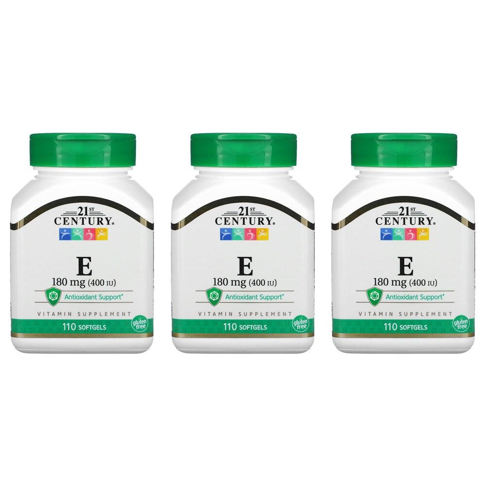 21st Century Vitamin E 180mg 400IU Softgels 110 Tablets 3 pcs
