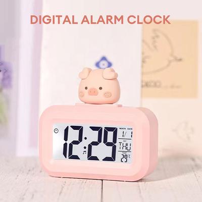 Mini Niedlicher Multifunktionaler Wecker mit Temperaturanzeige Digitaler Wecker Kalenderuhr Schreibtischuhr Tischuhr Heimdeko