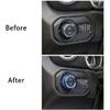 4x Blue Air Condition/Headlight Switch Knob Trim Cover for Jeep Wrangler JL&JT