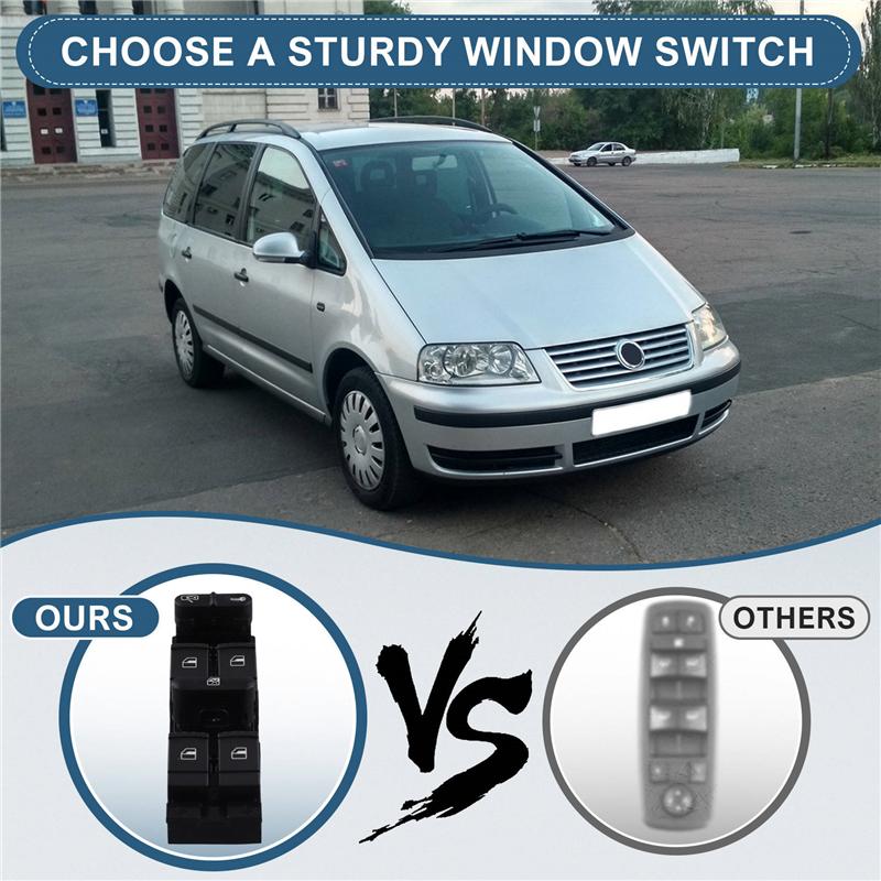 Electric Master Power Window Control Lifter Switch Car Glass Button 7M3959857D For VW Sharan Seat Alhambra 2004-2010