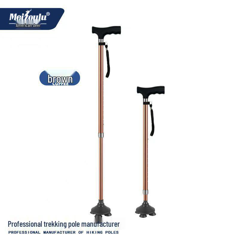 Adjustable Anti-Slip Aluminum Alloy Walking Cane for Elderly
