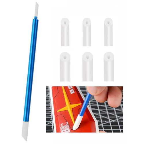 7-Piece Metal Wiping Stick Set, Lightweight Aluminum, Includes Three 3mm and Three 5mm Wiping Heads, Penetration Wiper Sticks for Cleaning Plastic Mod