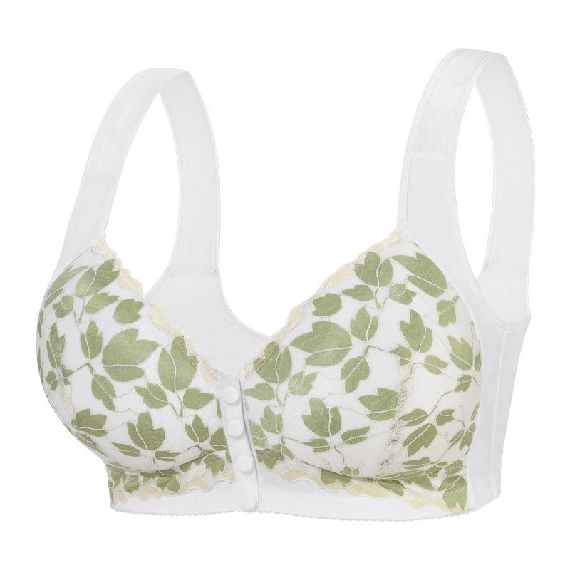 

A-G Cup 36-52 Super Large Size Bra European and American Size No Steel Rim Vest Type Phnom Penh Lace Front Buckle Underwear 36/80A【S】