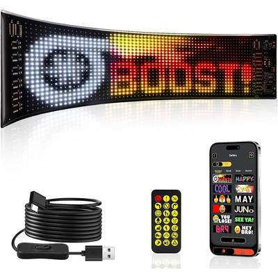 LED-Matrix-Pixel-Panel, scrollende, helle LED-Werbeschilder, flexibles USB-5-V-LED-Autoschild, Bluetooth-App-Steuerung