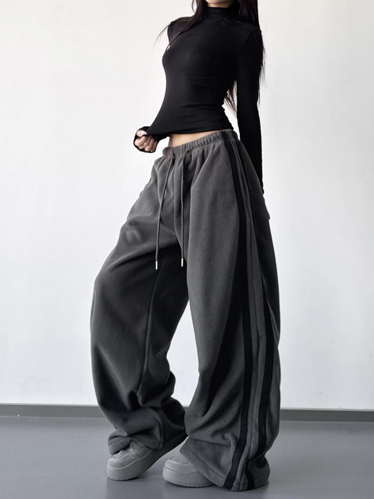 Women's American-Style Elastic Waist Slimming Sweatpants - 2025 Trendy Wide Leg Casual Pants