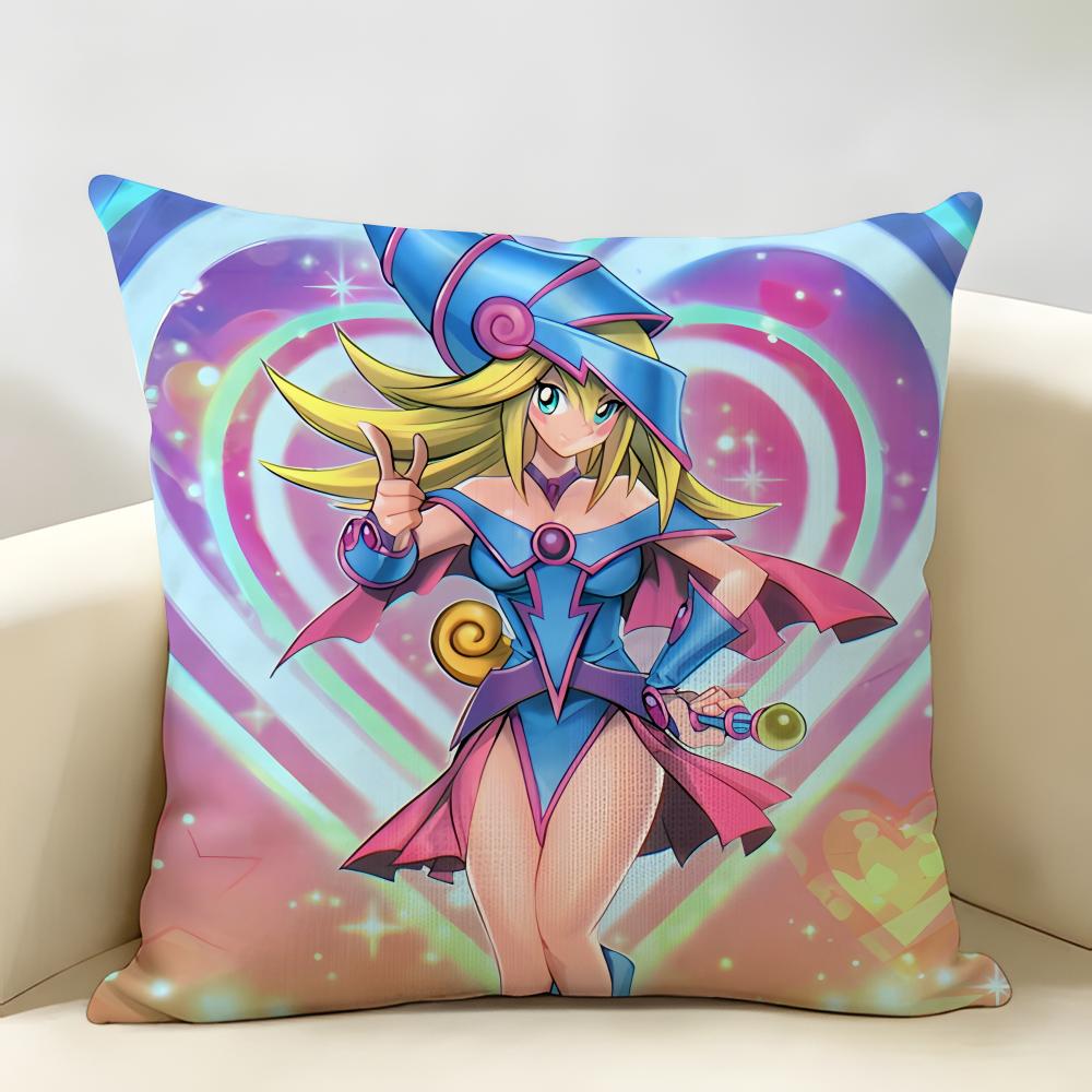 Dark MMagician Girl Cushion Cover Natural Linen Organic Fabric DoubleSided Printing Room Sofa Decor Pillow Case