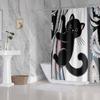 VIKAMA Cartoon Black Cat Climbing Shower Curtain Modern Minimalist Bathroom Fresh, Cozy, and Adorable Pet Vibes Machine Washable
