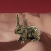 Mini-Hase Tierornament Tierkreiszeichen Figur Skulptur Messingstatue für