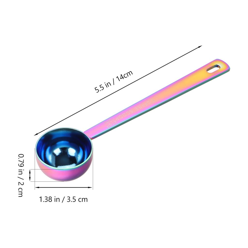 10Ml Stainless Steel Coffee Scoop Long Handle Engraved Measurement for Ground Coffee Milk Tea Powder Sugar Kitchen Measuring