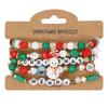 5Pcs Snowman Christmas Bracelet Multi-Layer Stacking Rope Chain Bangle Beaded Bracelet  Gifts