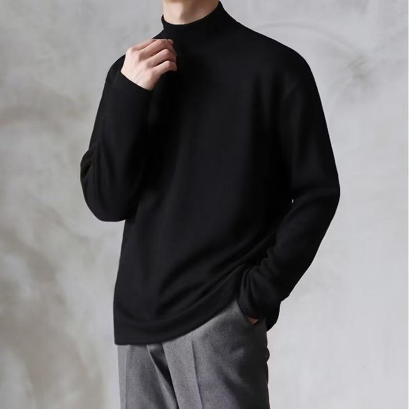 

Men s Casual Knit Turtleneck Pullover Sweater for Autumn/Winter L чорний