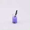 Cute Miniature 3D Bubble Tea Bottle Design Artificial Style Resin Glass Bottle Charms Earring Making Colorful Jewelry Souvenir