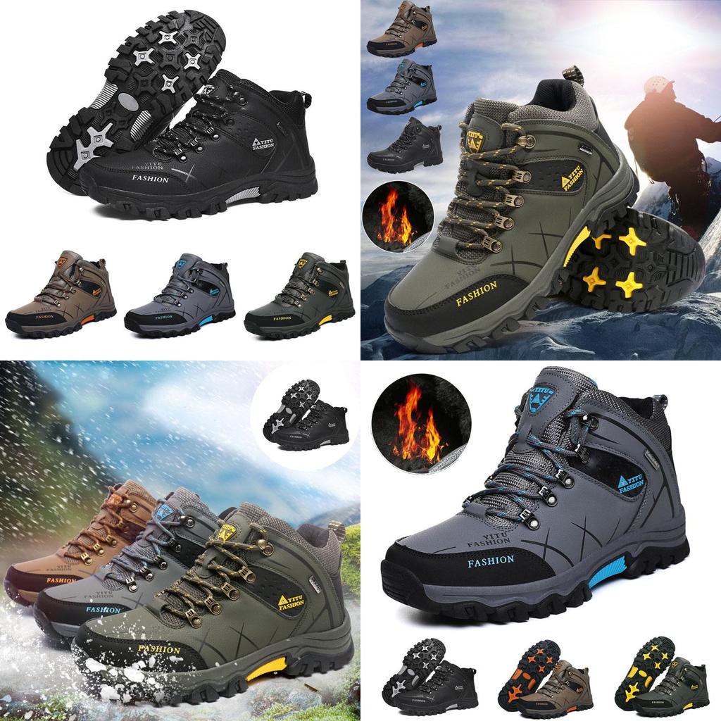 Men's Winter Snow Boots Warm And Waterproof Hiking Shoes With Elegant Look