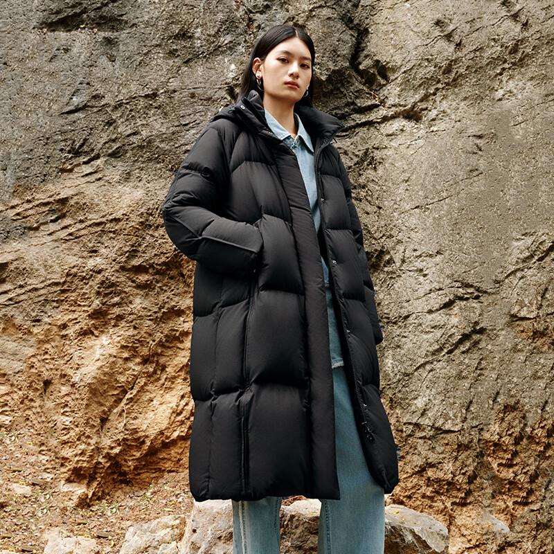 Aolaiyi Women's 2025 Winter Long Hooded Puffy Down Jacket