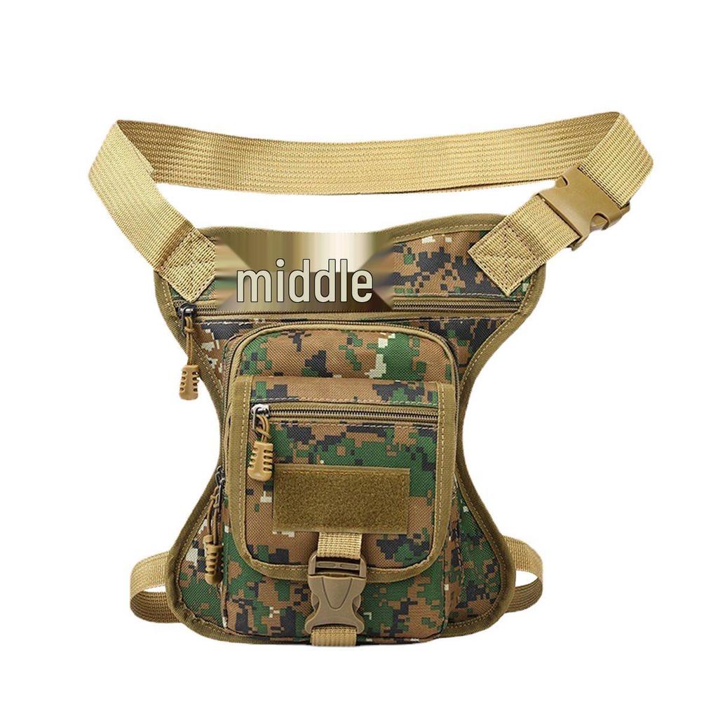Men's Camouflage Multifunctional Outdoor Bag - Crossbody, Waist, and Leg Options for Sports and Mountaineering.