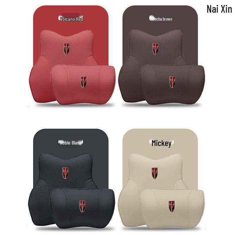 Compatible with Hongqi HS5/H5/HS7/H7/H9 headrest and neck pillows, automotive memory foam lumbar support for car interiors.