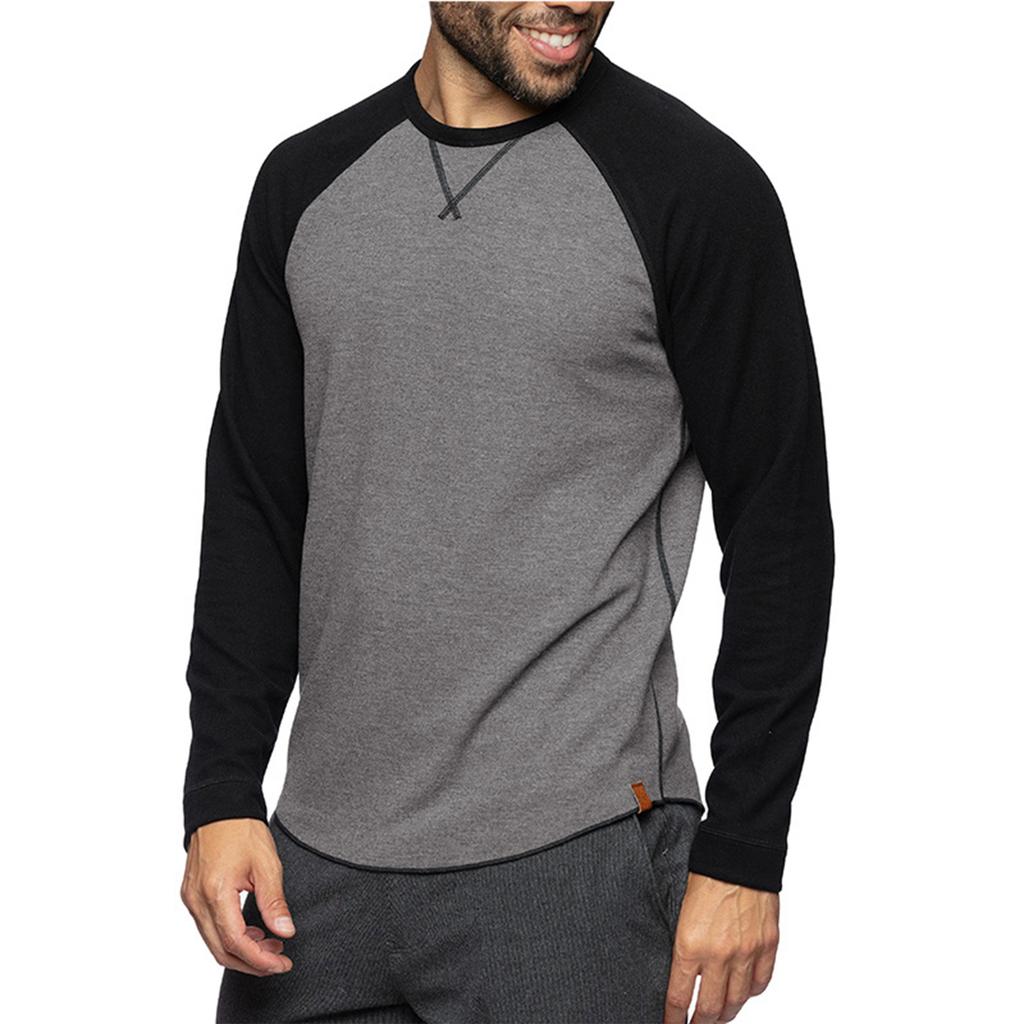 Men'S Button Up Long Sleeved Fashionable Casual Sports Top