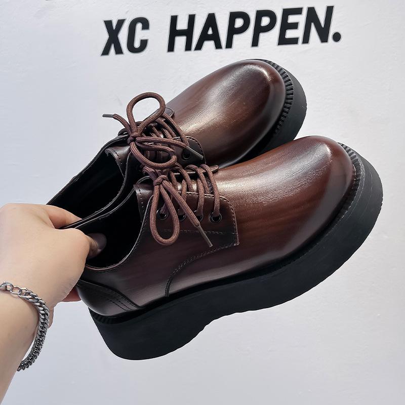 2024 Spring Derby platform British style small leather shoes versatile Korean version of student casual men's leather shoes 2881-A