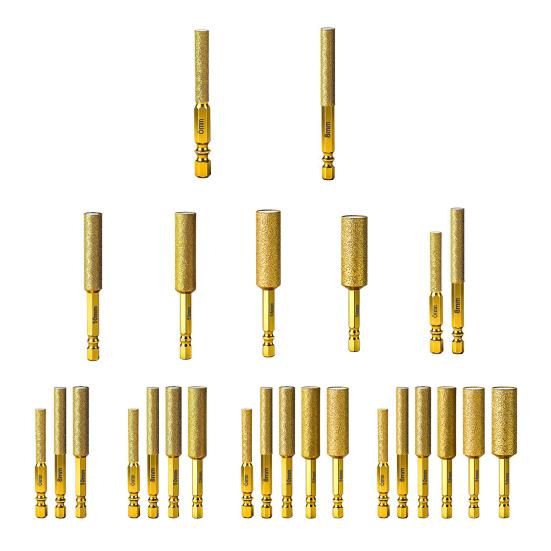 Diamond Tile Drill Bit Set with Cooling Wax Core Drilling Marble Granite Glass Concrete Anti-Slip Hex Shank Tile Drilling Tool