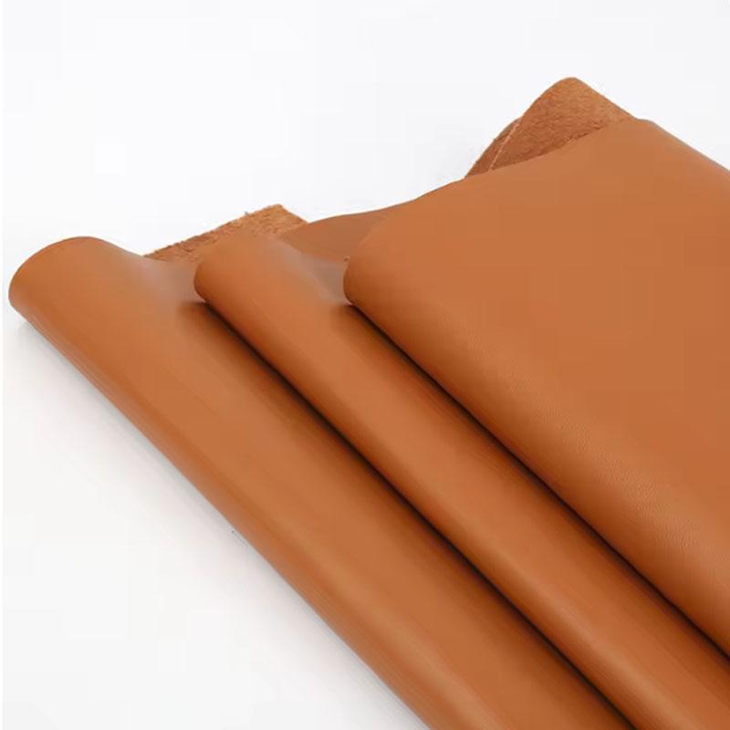 1.0mm khaki top layer cowhide, light brown plain weave genuine leather, handmade DIY leather bag, sofa headboard