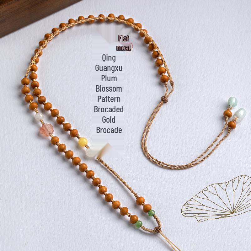 

Ожерелье-подвеска в древнем стиле, ручной работы, из косточек оливы и жадеита, для женщин