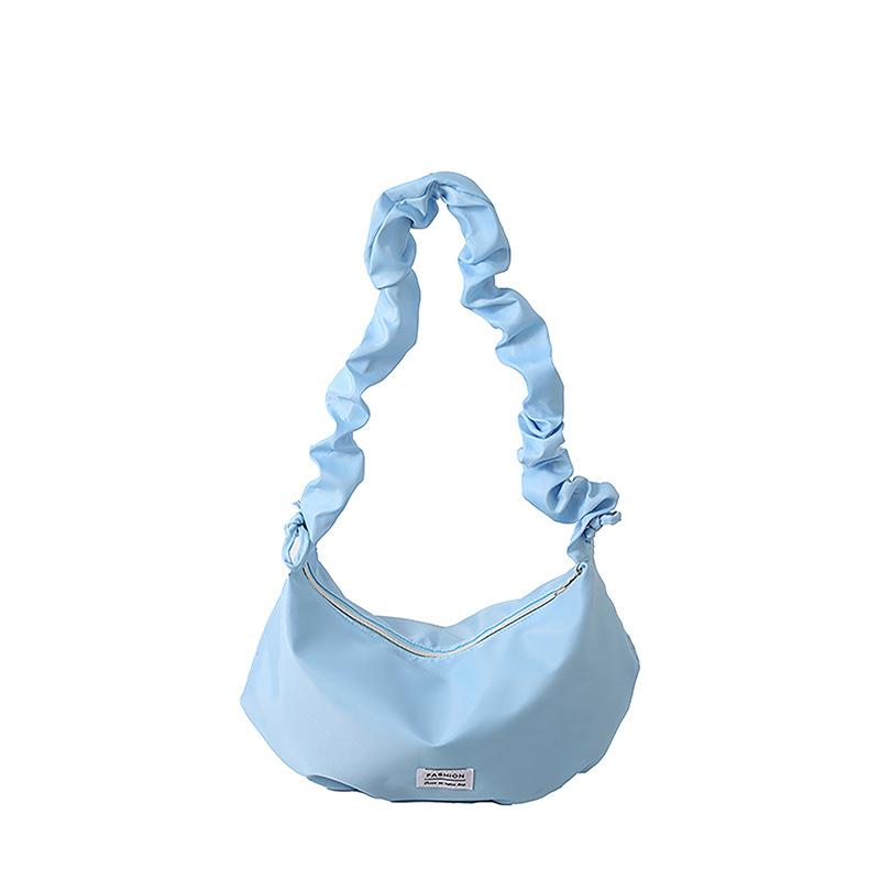 2025 spring and summer pleated dumpling bag niche nylon messenger bag women's casual loose large-capacity underarm bag