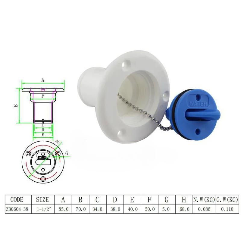 38mm Water Tank Cover RV Caravan Boat Deck Filler Suits Petrol/Diesel/Fuel/Water 38mm Cap with Seal & Chain