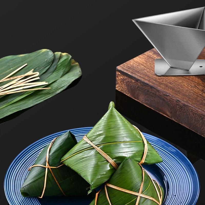 Stainless Steel Zongzi Mold DIY Traditional Chinese Food Rice Dumplings Rice Balls Making Molds Triangular Trapezoidal