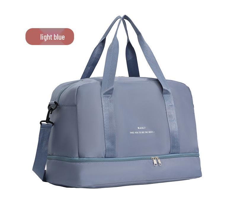 Women's Large Sports and Fitness Bag with Shoe Compartment and Wet/Dry Separation for Yoga, Travel, and Business Trips.