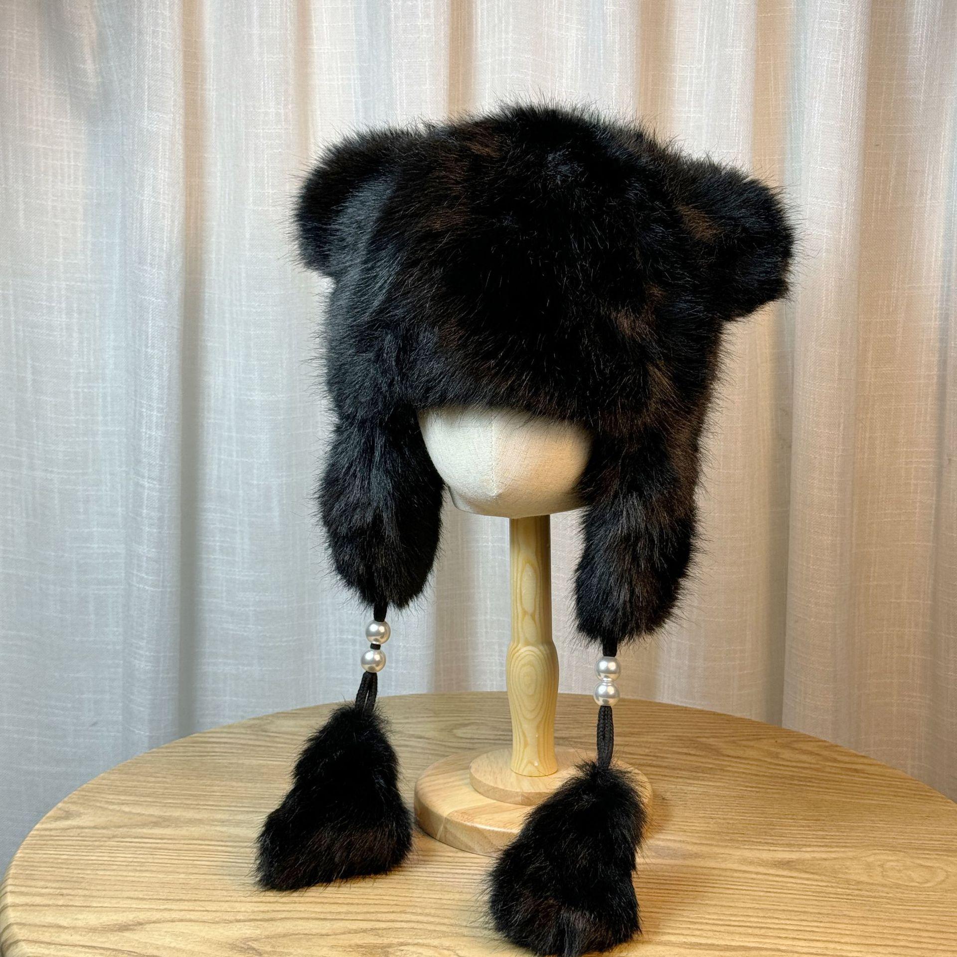 

Северо-восточный Антифриз Шапка-шарф Плюшевая с медвежьими ушками Все в одном Женская Зимняя Защита от холода Защита ушей Утолщенная Теплая Шапка-ушанка one size