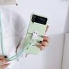 Anel colorido dobrável caso para samsung z flip 4 zflip3 com cordão à prova de choque capa traseira dura para samsung galaxy z flip 4 caso