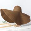 Oversize 25Cm Wide Brim Straw Hat Women'S Beach Cap Foldable Sunshade Protection Hat Ladies Sun Hats For Summer Girls