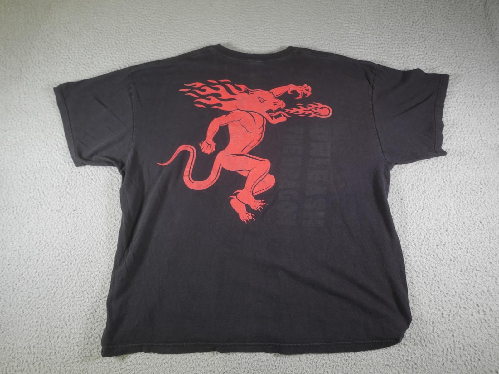 Vintage Fireball Cinnamon Whisky Shirt Mens 3XL Black Dragon Flames Fire Y2K Unisex T-Shirt M