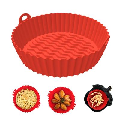 Panela de silicone para Air Fryer, revestimento de silicone antiaderente para Air Fryers, resistente ao calor, acessórios para forno reutilizáveis, bandeja redonda