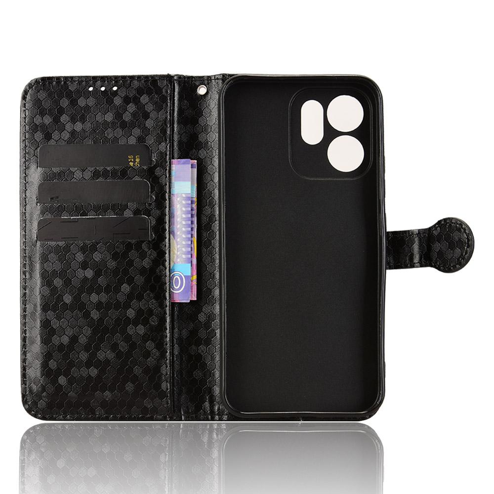 For Oppo Reno14 F 5G Wallet Case Dot Pattern Imprint PU Leather Phone Cover with Wrist Strap
