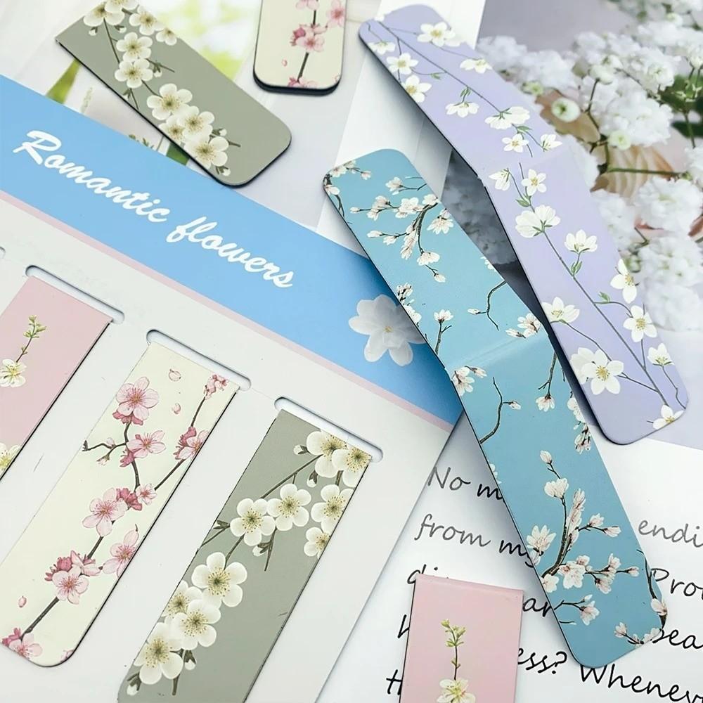 5 Pcs/Set Flower Pattern Annotated Bookmarks  for Reading, Annotation, and Gift