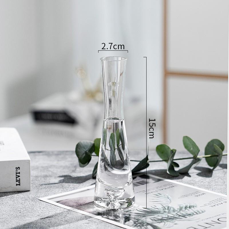 

Transparent Rose Glass Vase: Slender Small-Mouth Mini for Fresh Flower Arrangements