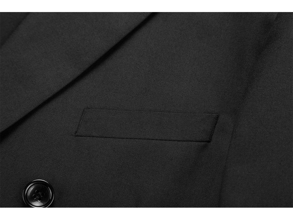 Men's Slim Fit Double-Breasted Blazer Set: Professional, Business Casual Fashion in Dark Blue, Black, and Grey