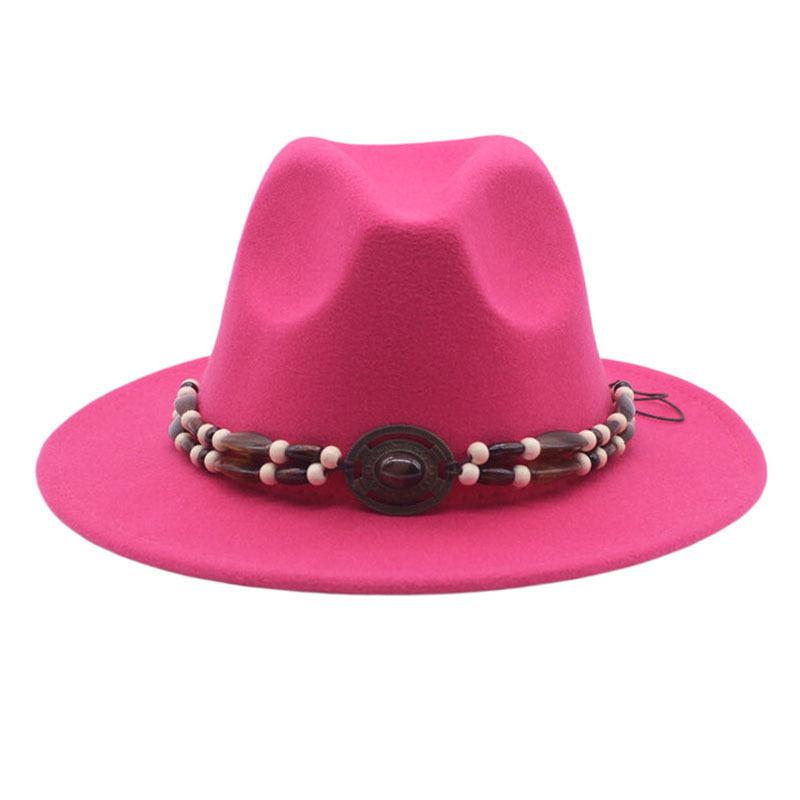 European and American Woolen Jazz Hat, Flat-brimmed Big-eave Hat, Autumn and Winter British Style Men's and Women's Fashion, Felt Hat Top Hat