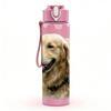 1PC Golden Retriever Dog Portrait Print 750ml Color Plastic Sports Water Bottle Leakproof Flip Straw Lid Suitable for Sports Office Home Use
