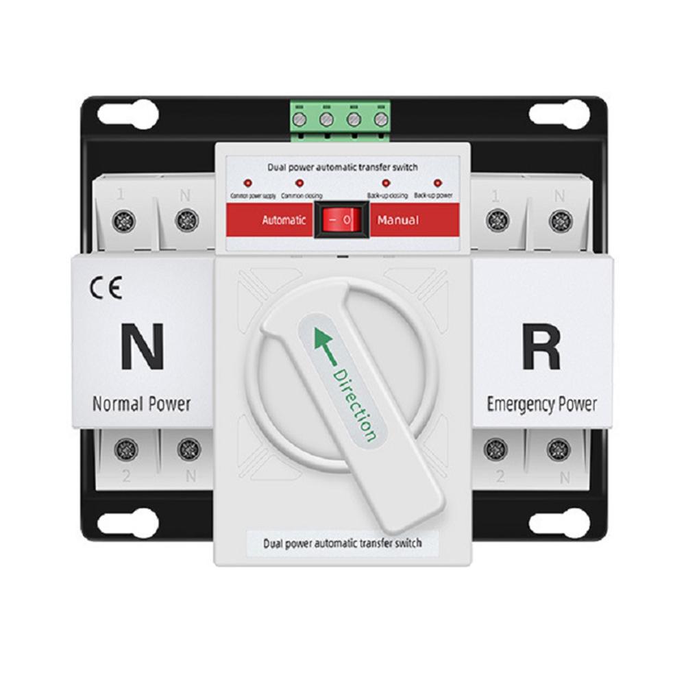 Dual Power 2P 63A Automatic Transfer Switch AC 230V for ATS with Fast Transfer Time and Safe Operation Functions