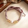 Ingemark 6 Colors Elegant Leopard Print Chiffon Silk Chokers Necklace Women Retro Imitation Pearl Clavicle Chain Party Jewelry