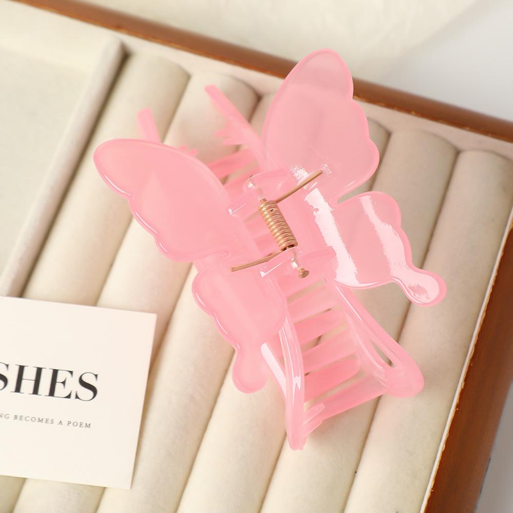 Large Solid Color Butterfly Hair Claw Clip Women French Hair Styling Tools Accessories Retro Shark Clip Sweet Hair Clip
