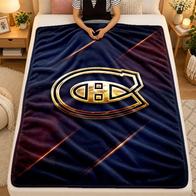 Flannel BlanketMontreal Canadiens Warm Soft Throw Blanket for Indoor Sofa Bed Living Room Use