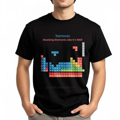 Casual Summer For Him T-shirt Tetronic Periodic Table Design Short Sleeve Street Wear Round Neck Top Tees Men Cotton T Shirt