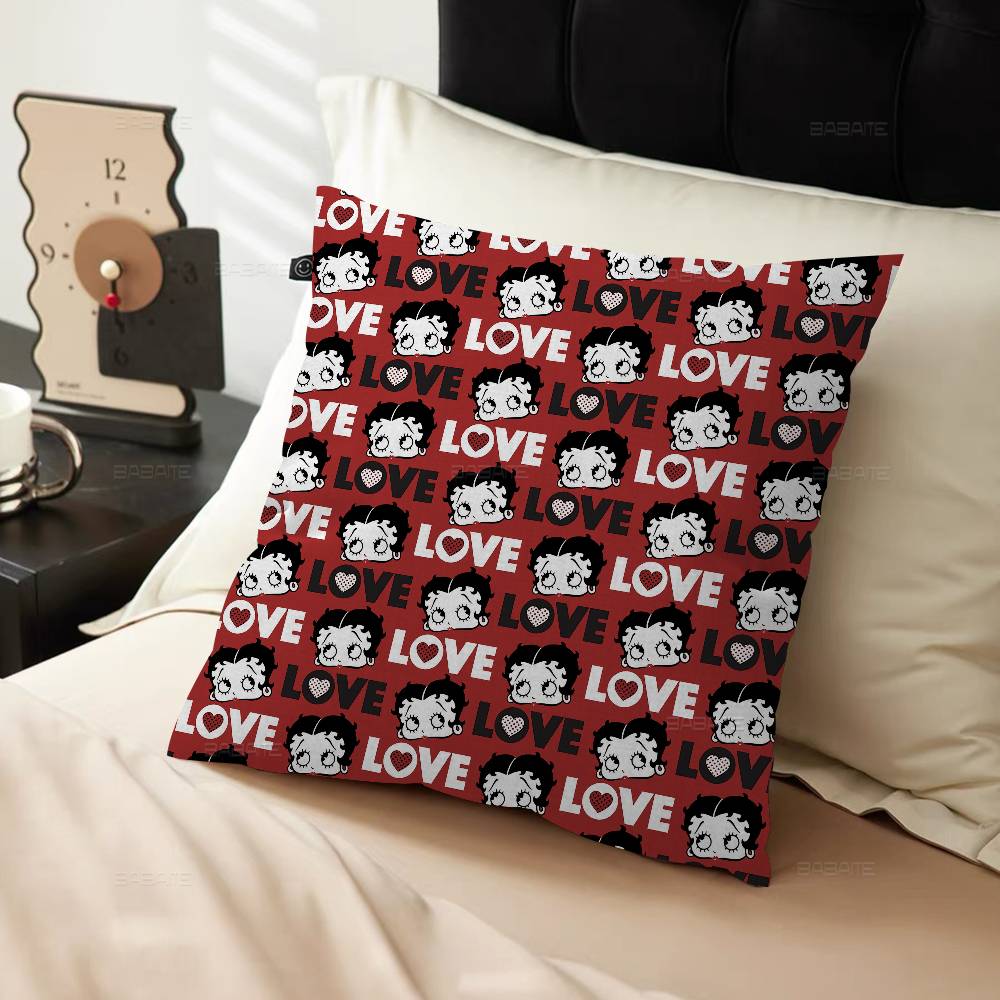 Sexy Girl B-Bettys Pillow Covers Cartoon Sofa Decorative Home Double-sided Printing Short Plush Cute Cushion Cover 12x12Inch