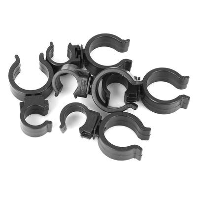 Pipe Clip Retainer 23.2x44.7mm Plastic Double Hole Holder Clamp Vehicle Fastener Black 5pcs