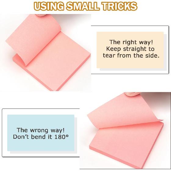 Sticky Notes 3x3 inch Bright Colors Self-Stick Pads 8 Pads/Pack 85 Sheets/Pad Total 680 Sheets