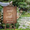 Please Pick A Seat Not A Side, Welcome To Our Wedding Sign/Reception Sign, Seating Plan, Rustic Wooden, Boho Unplugged Ceremony 20X16 Inch